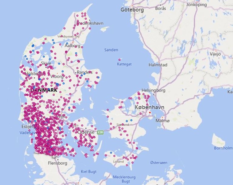 Map of Denmark 