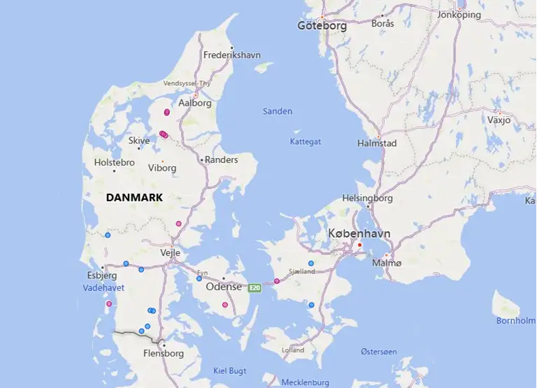 Map of Denmark