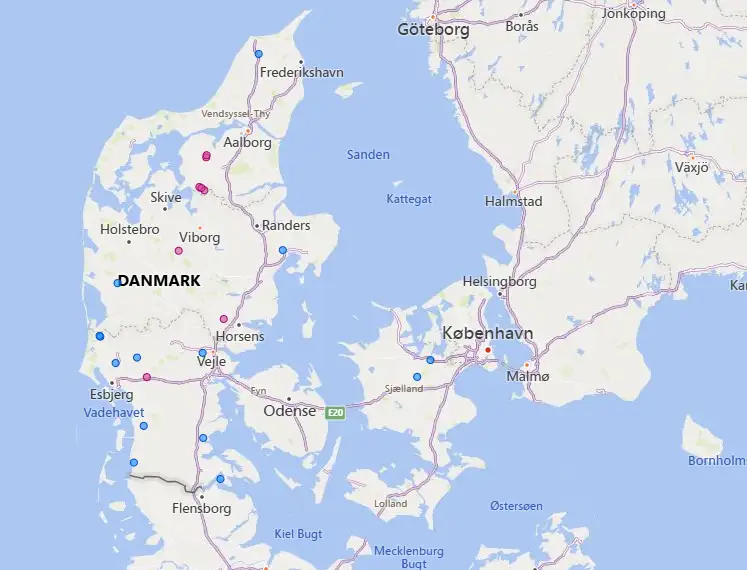 Map of Denmark