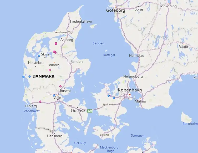 Map of Denmark